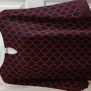 RN Studio Black/Red 3/4 Sleeve Knit Dress